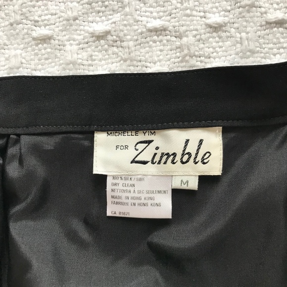 VTG Michelle Yim for Zimble 100% Silk Black Floor Length Wrap Maxi Skirt sz M/6 - Picture 4 of 8